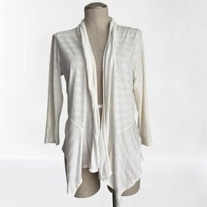 Lilla P White Open Front Cardigan Drape Style Size S